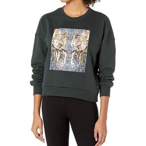 Betsey Johnson Performance Green Stay Wild Pullover Crewneck Sweatshirt Medium